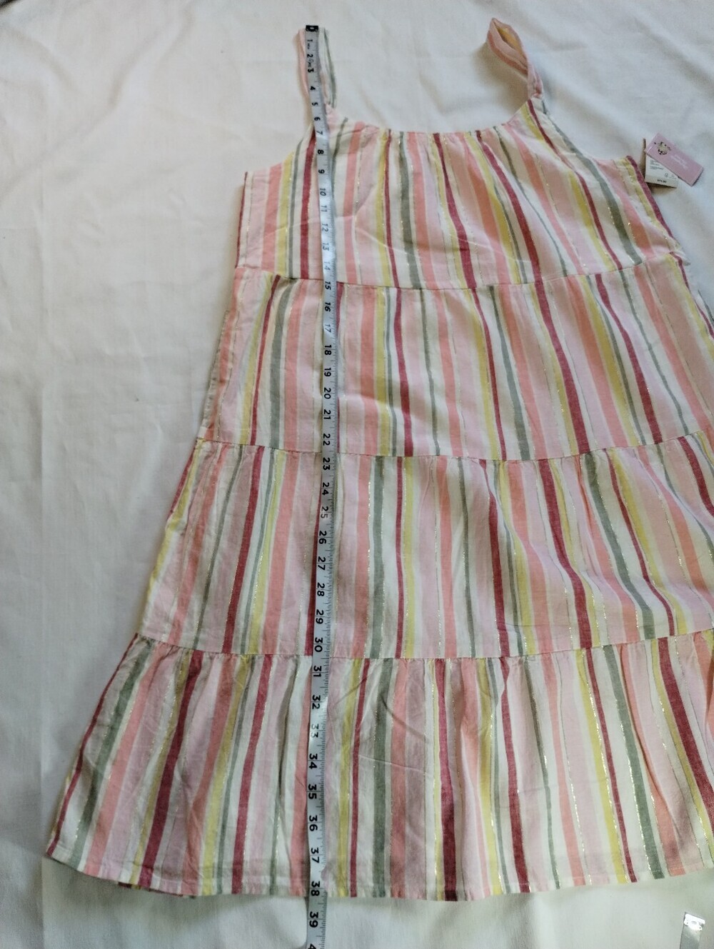 Gymboree Pink Multicolor Striped Tiered Sundress - Picture 3 of 8